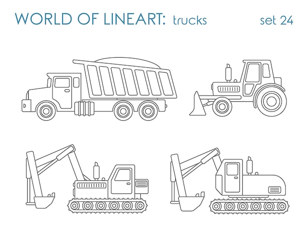 Construction vehicle coloring book images