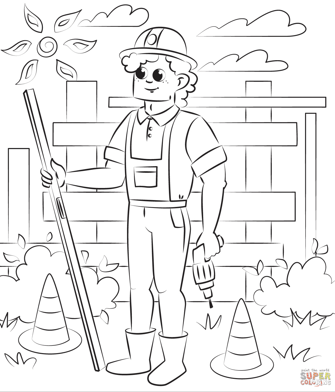 Construction coloring pages printable for free download