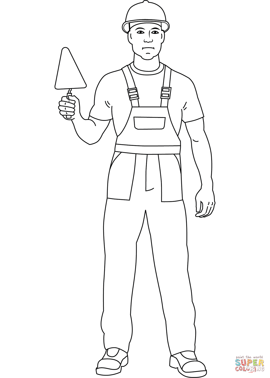 Construction worker coloring page free printable coloring pages