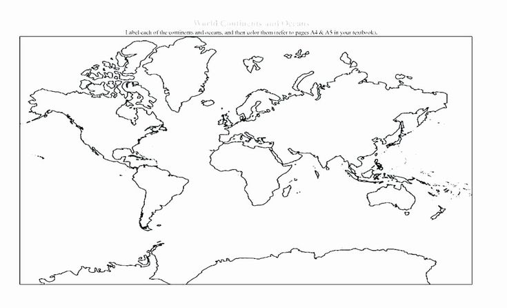 Label continents and oceans printable continent map coloring sheet awesome printable continent continents and oceans map of continents world map coloring page