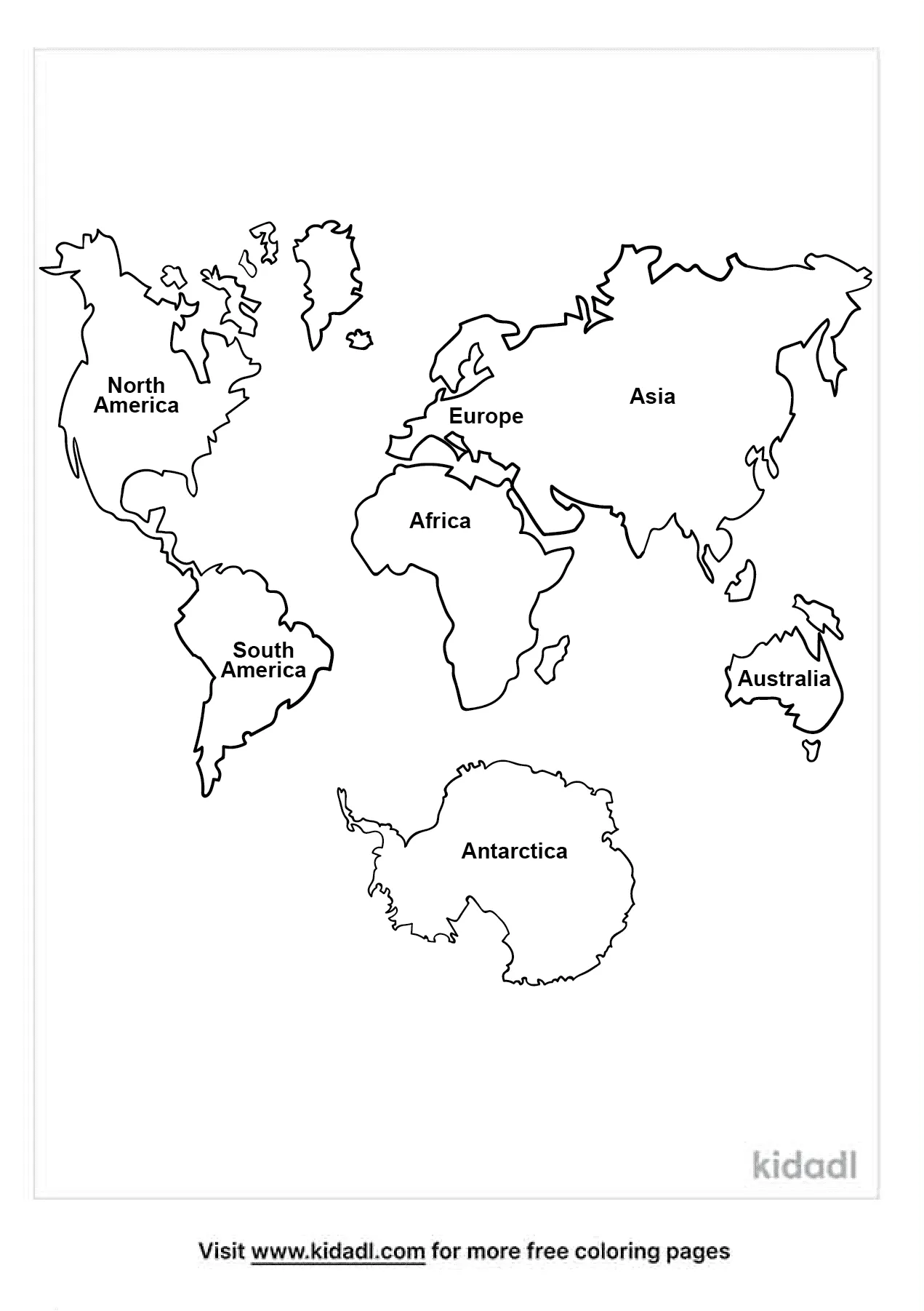 Free continents coloring page coloring page printables