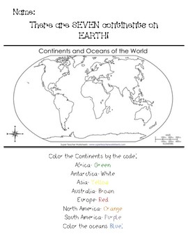 Continents coloring page by miss way in philly tpt