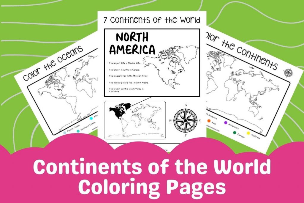 Free printable continent coloring pages and fact files for kids