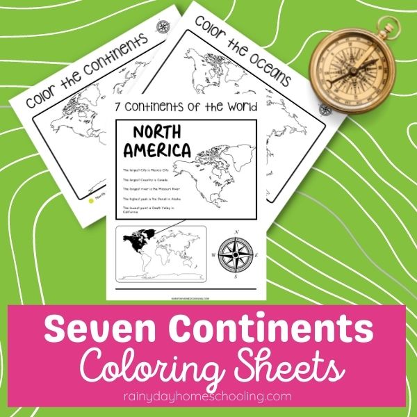 Free printable continent coloring pages and fact files for kids