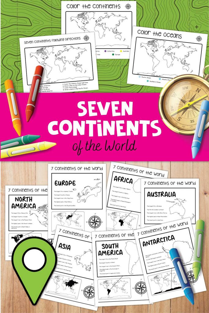 Free printable continent coloring pages and fact files for kids