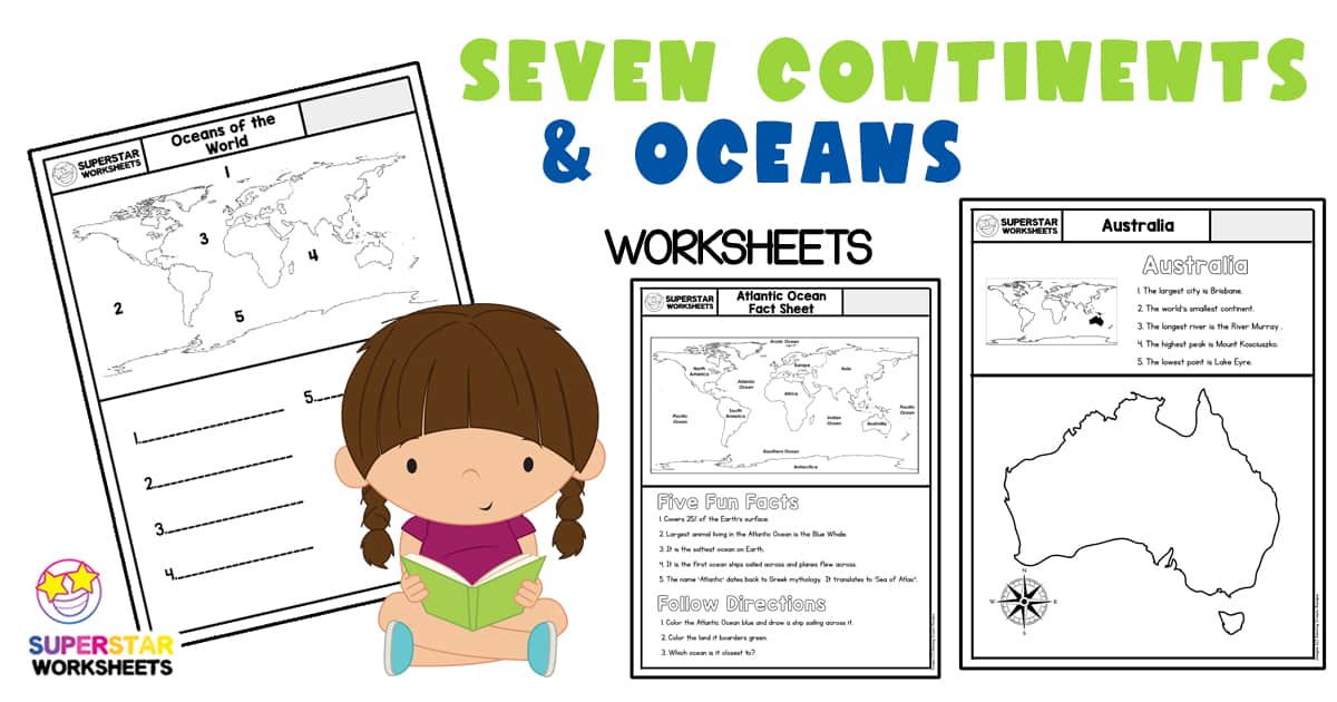 Seven continents oceans worksheets