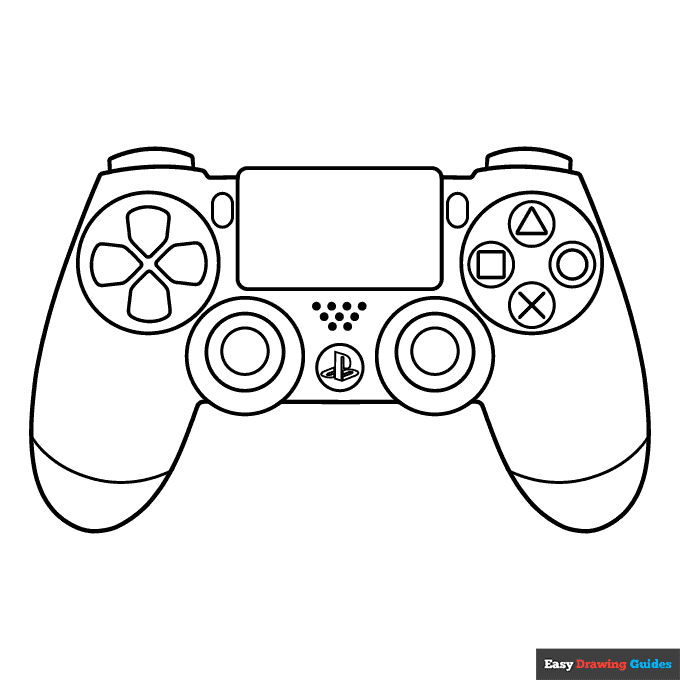 Ps controller coloring page easy drawing guides