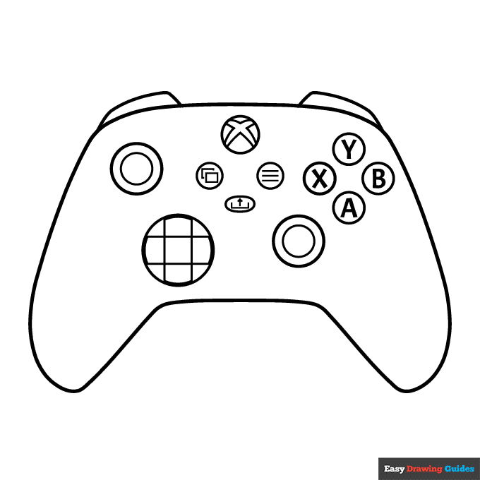 Xbox controller coloring page easy drawing guides