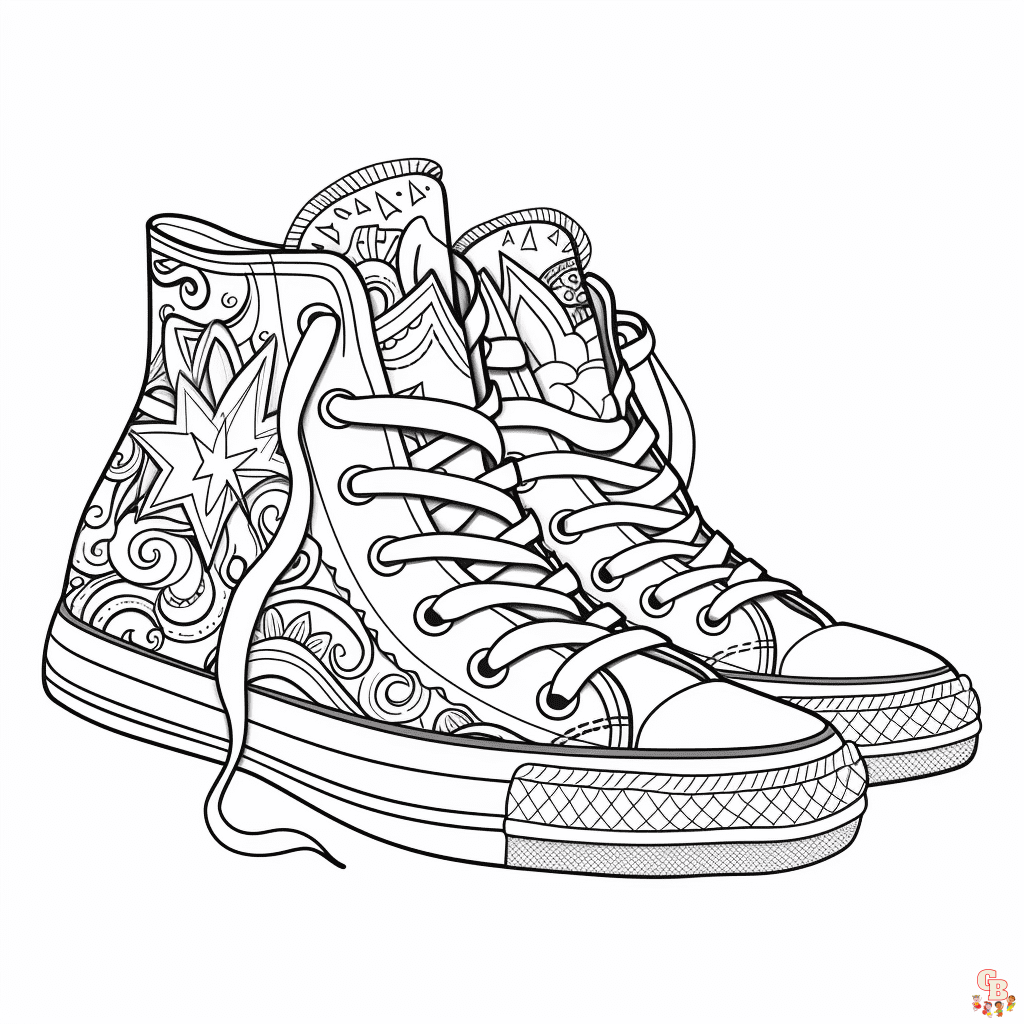 Printable converse coloring pages free for kids and adults