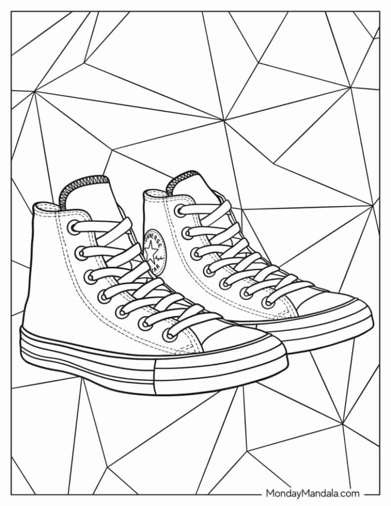 Shoe coloring pages free pdf printables