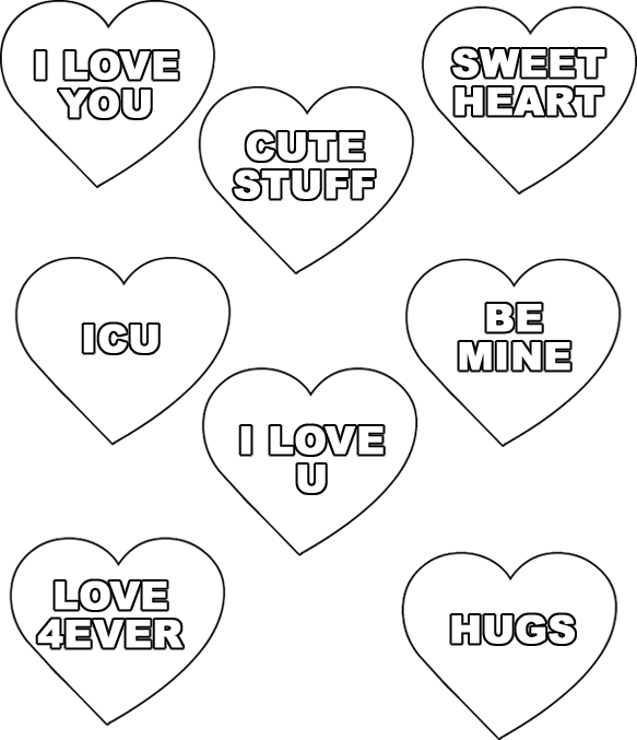 Conversation heart picture library download black and white valentine coloring pages heart coloring pages valentines day coloring page