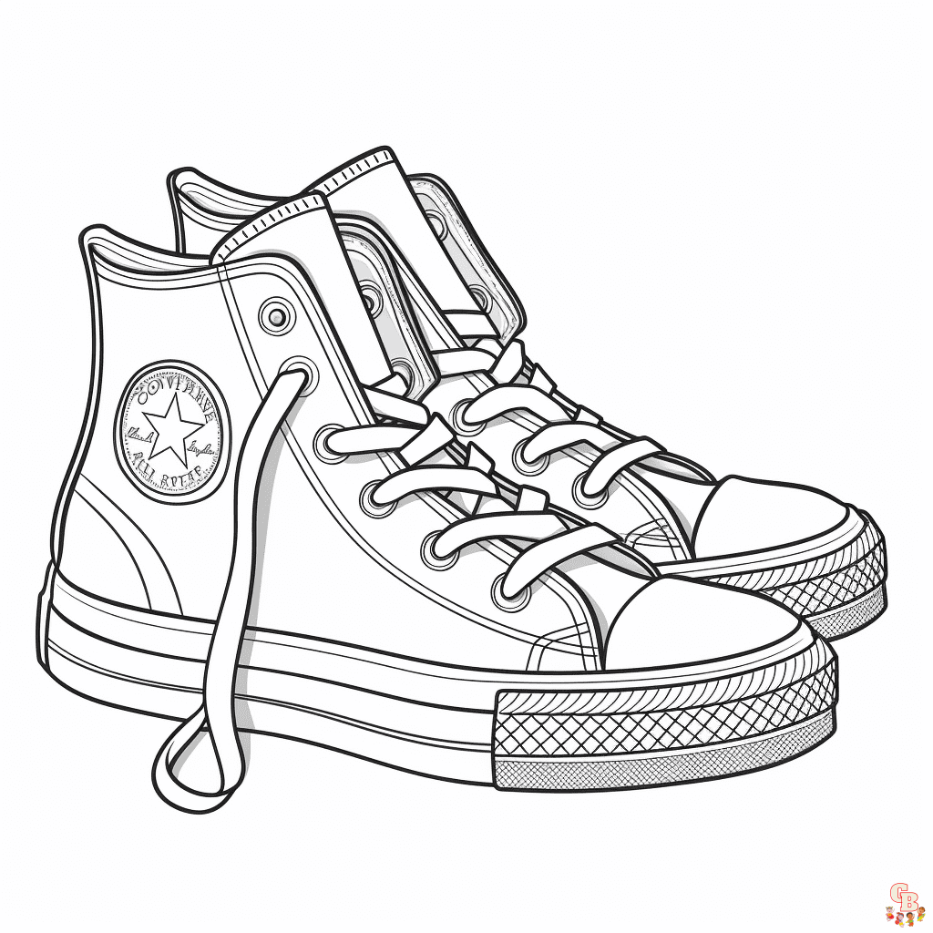 Printable converse coloring pages free for kids and adults