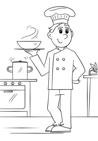 Chef coloring page free printable coloring pages