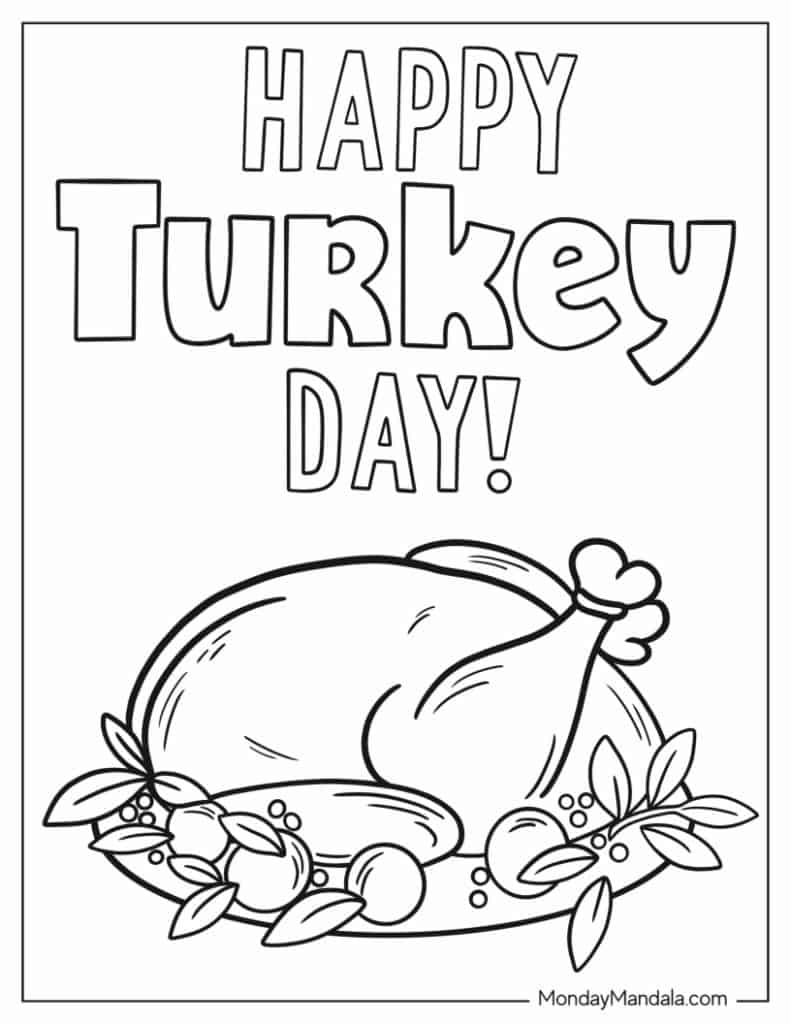 Turkey coloring pages free pdf printables