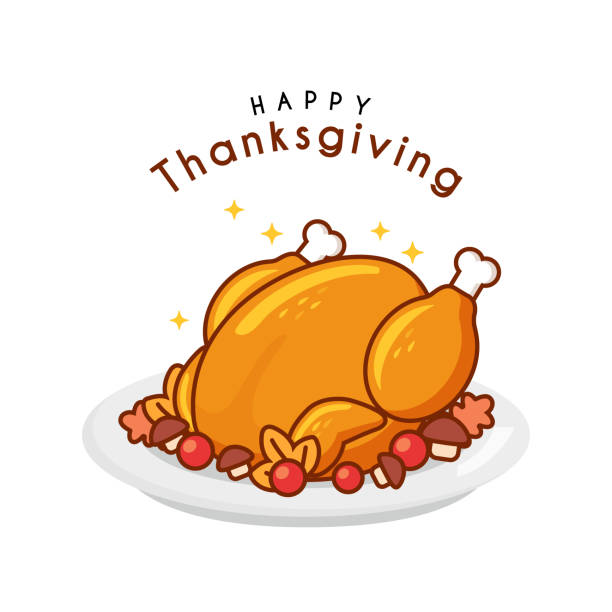 Cooked turkey isolated stock illustrations royalty