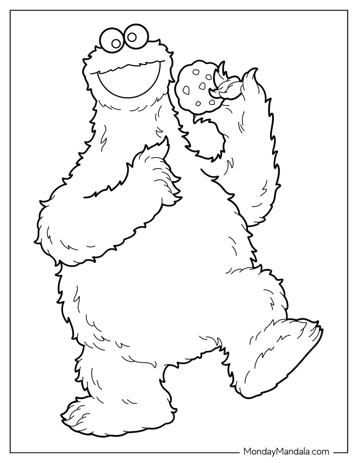 Cookie monster coloring pages free pdf printables