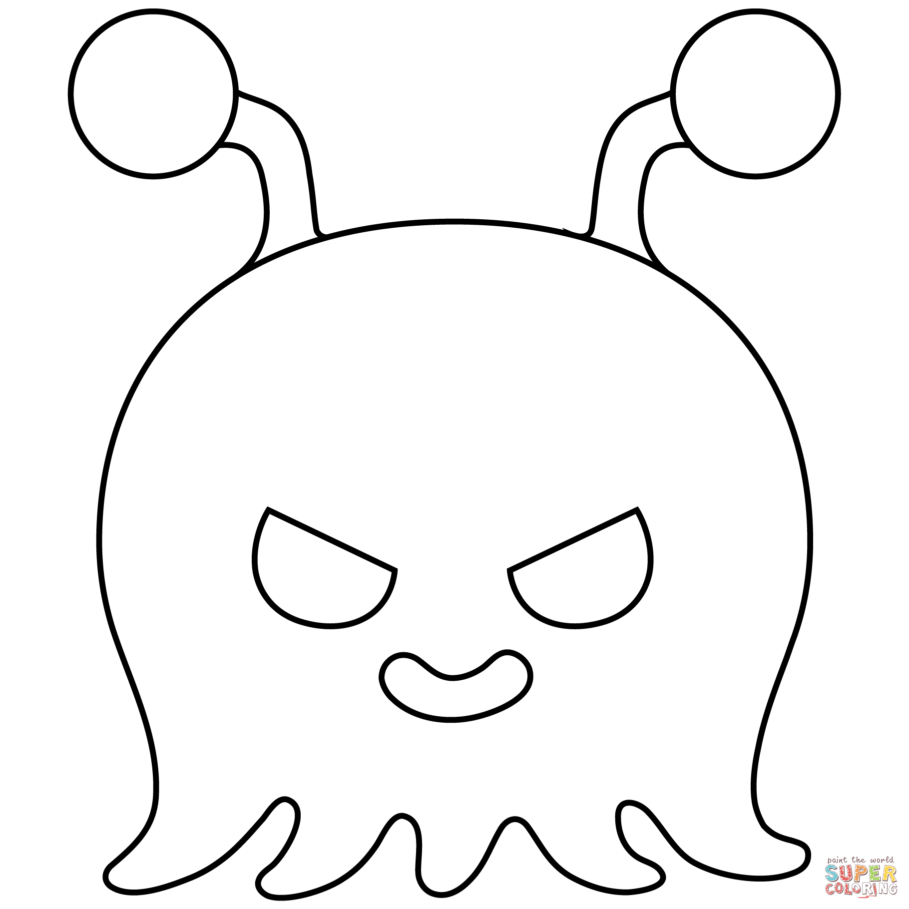 Alien monster emoji coloring page free printable coloring pages