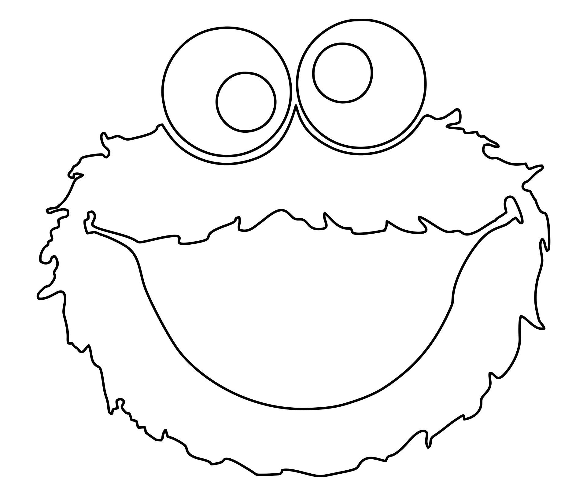 Cookie monster face outline printable monster cookies monster face template printable