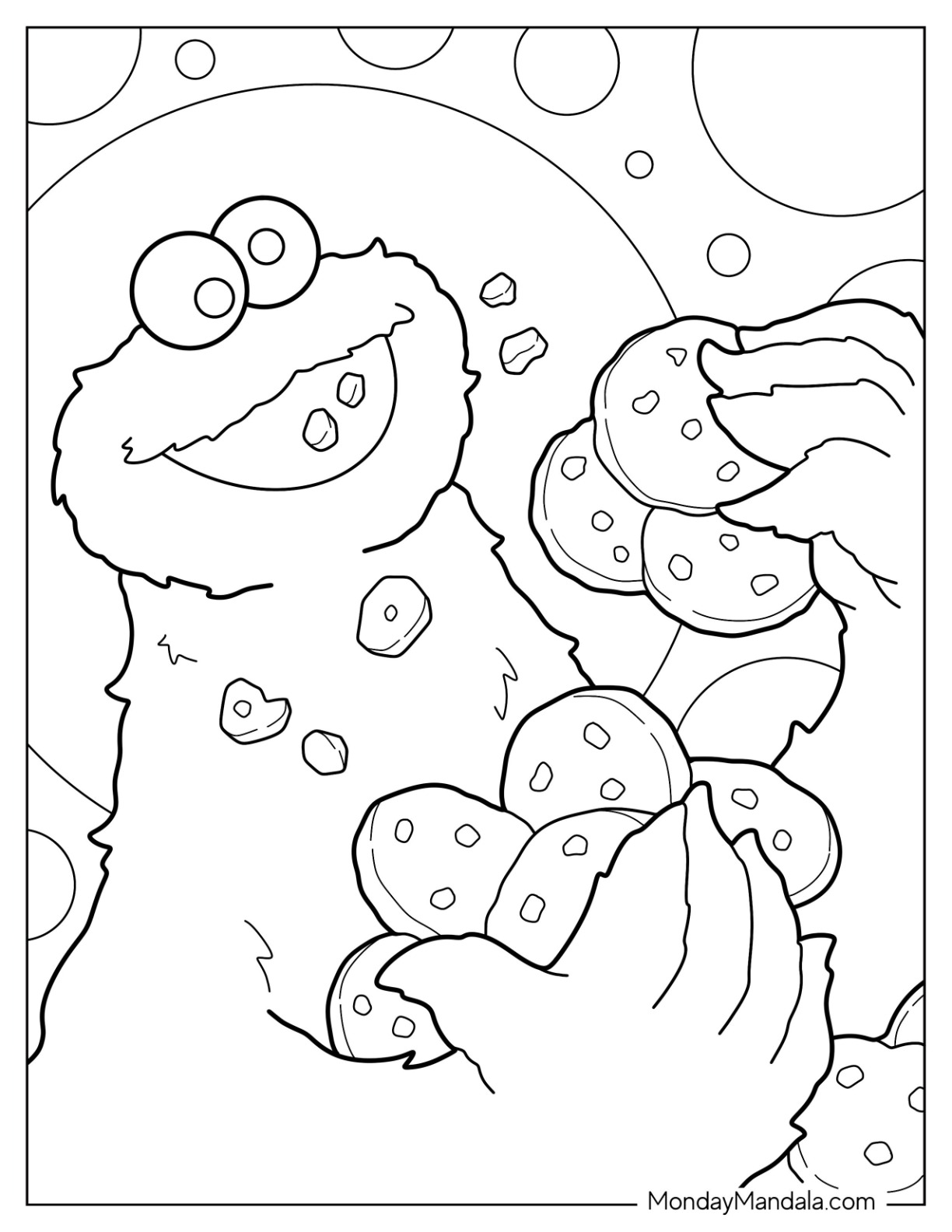 Cookie monster coloring pages free pdf printables