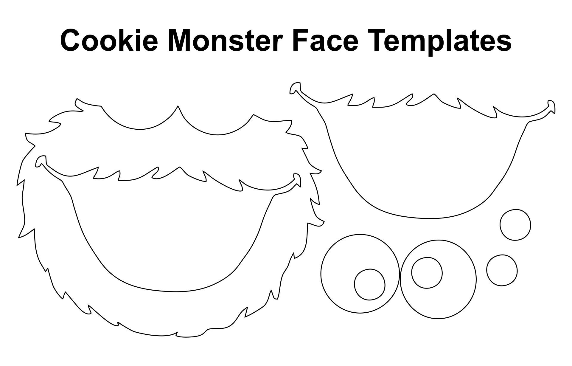 Sesame street cookie monster face templates monster cookies monster face face template