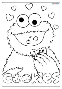 Printable cookie monster coloring pages for kids