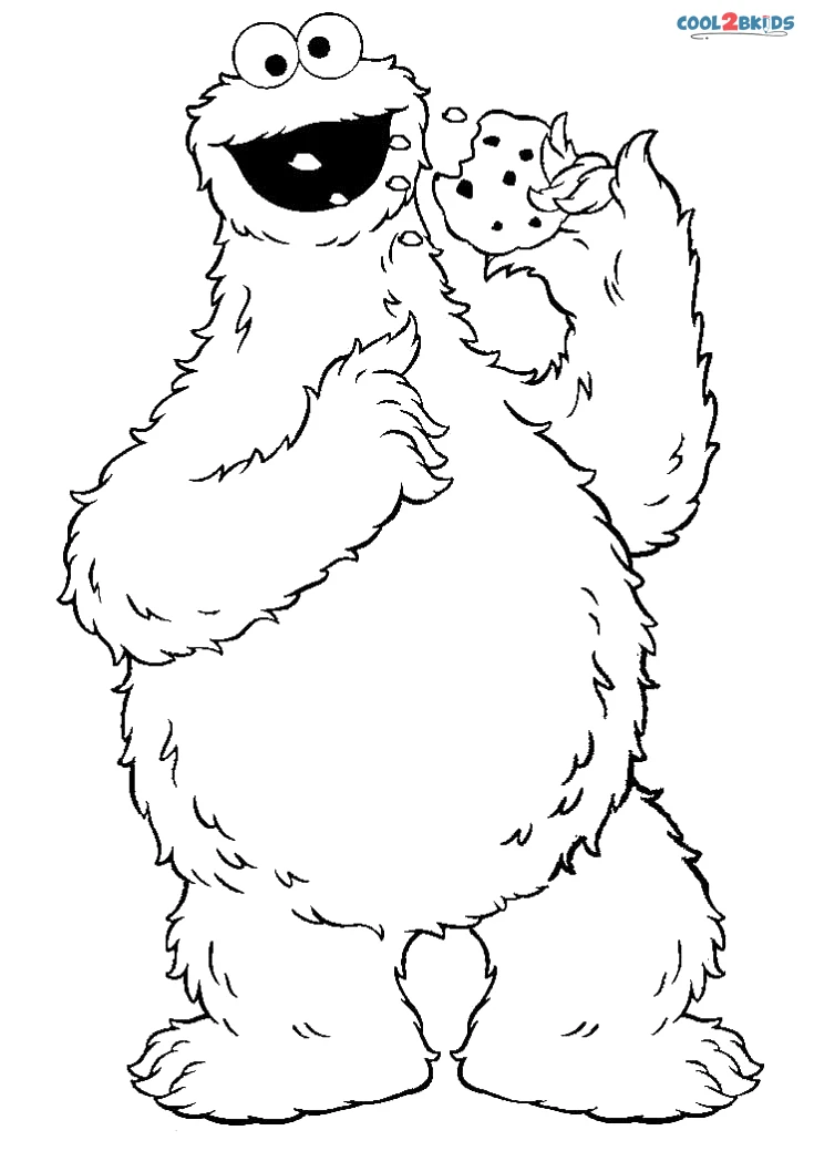 Printable cookie monster coloring pages for kids