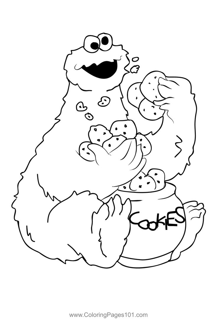 Cookie monster coloring page monster coloring pages monster cookies coloring pages