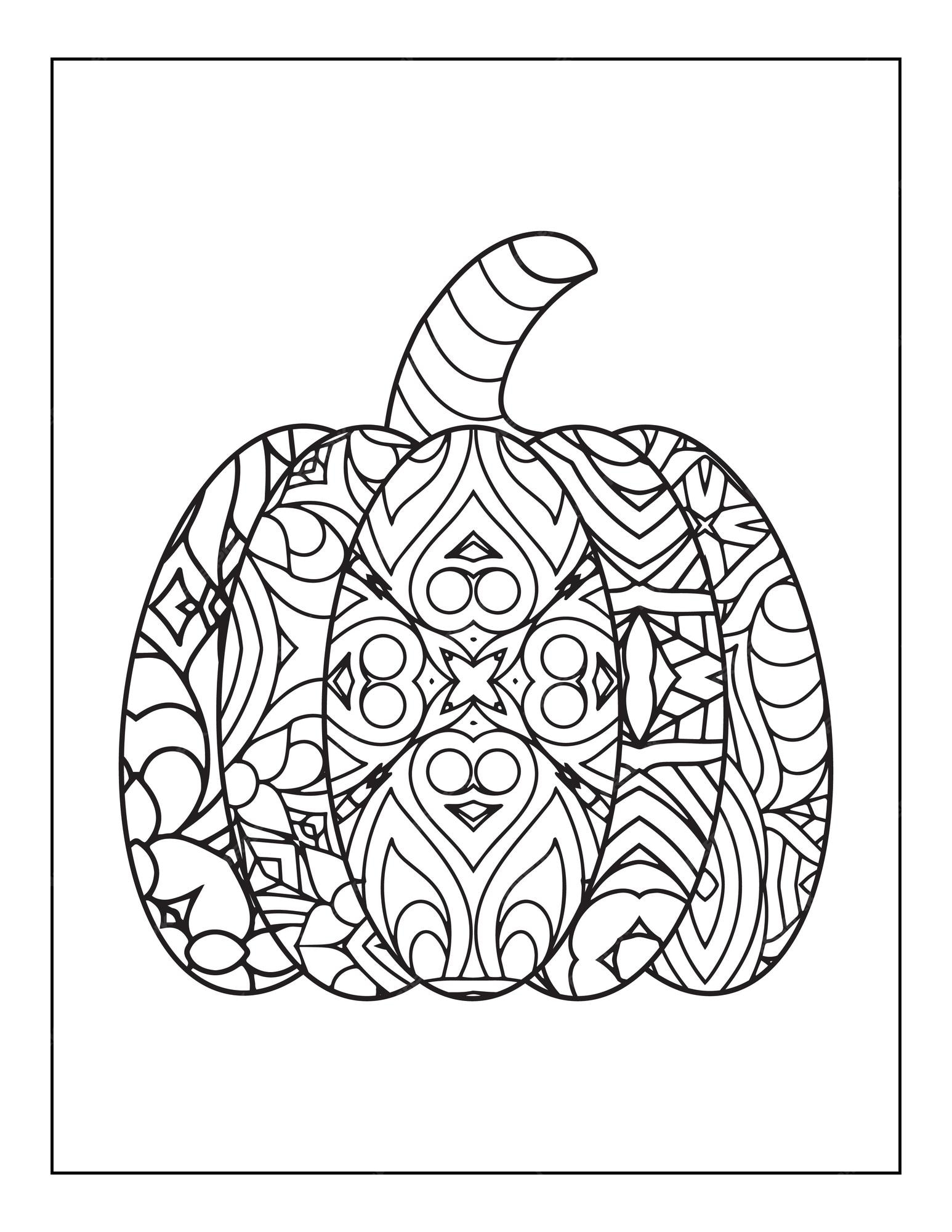 Premium vector halloween pumpkin coloring page