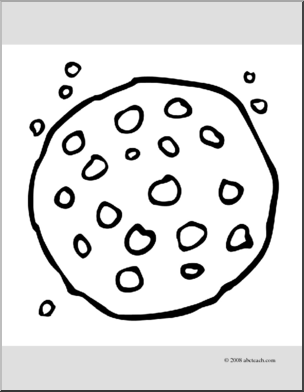 Clip art chocolate chip cookie coloring page i