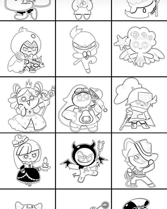 Cookie run coloring pages vol instant download