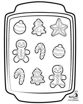 Christmas cookie coloring page by mrs bs classroom creations tpt