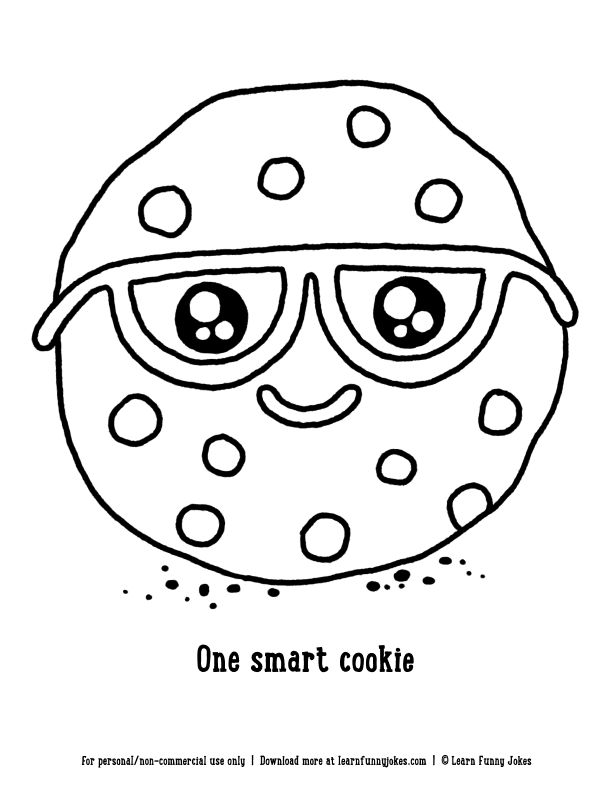 Drawing of a smart cookie free printable coloring page one smart cookie smart cookie easy coloring pages