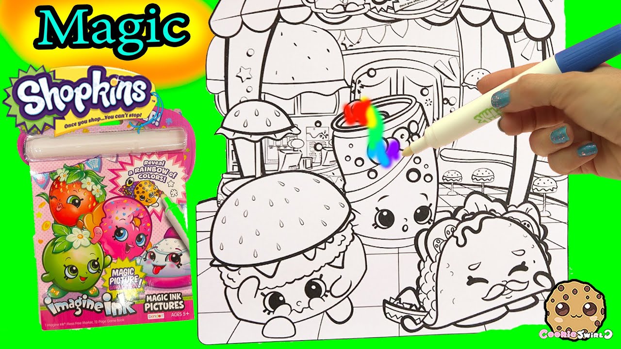 Shopkins iagine ink rainbow color pen disney princess surprise pictures books