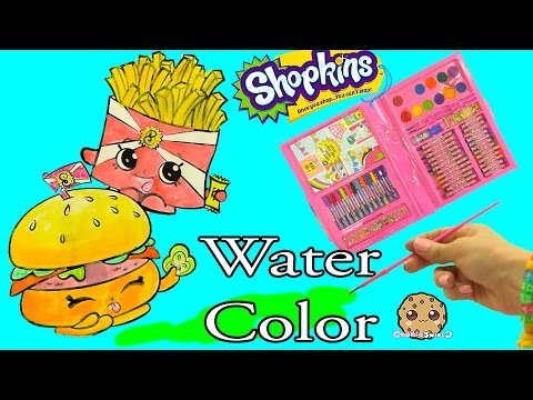 Shopkins art set arker water color fast food picture painting