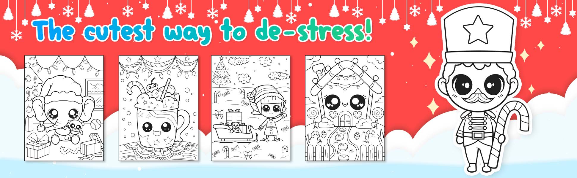 Christmas kawaii kingdom coloring book â daily art hour