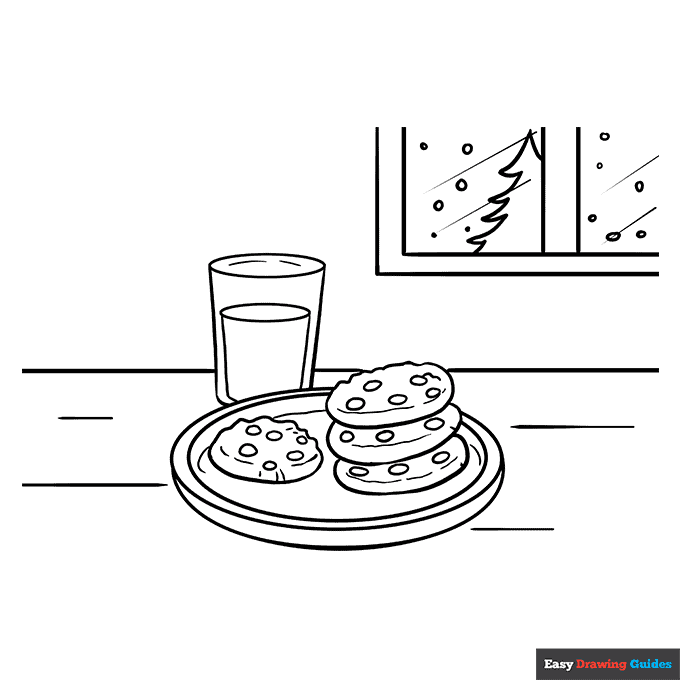 Cookies coloring page easy drawing guides