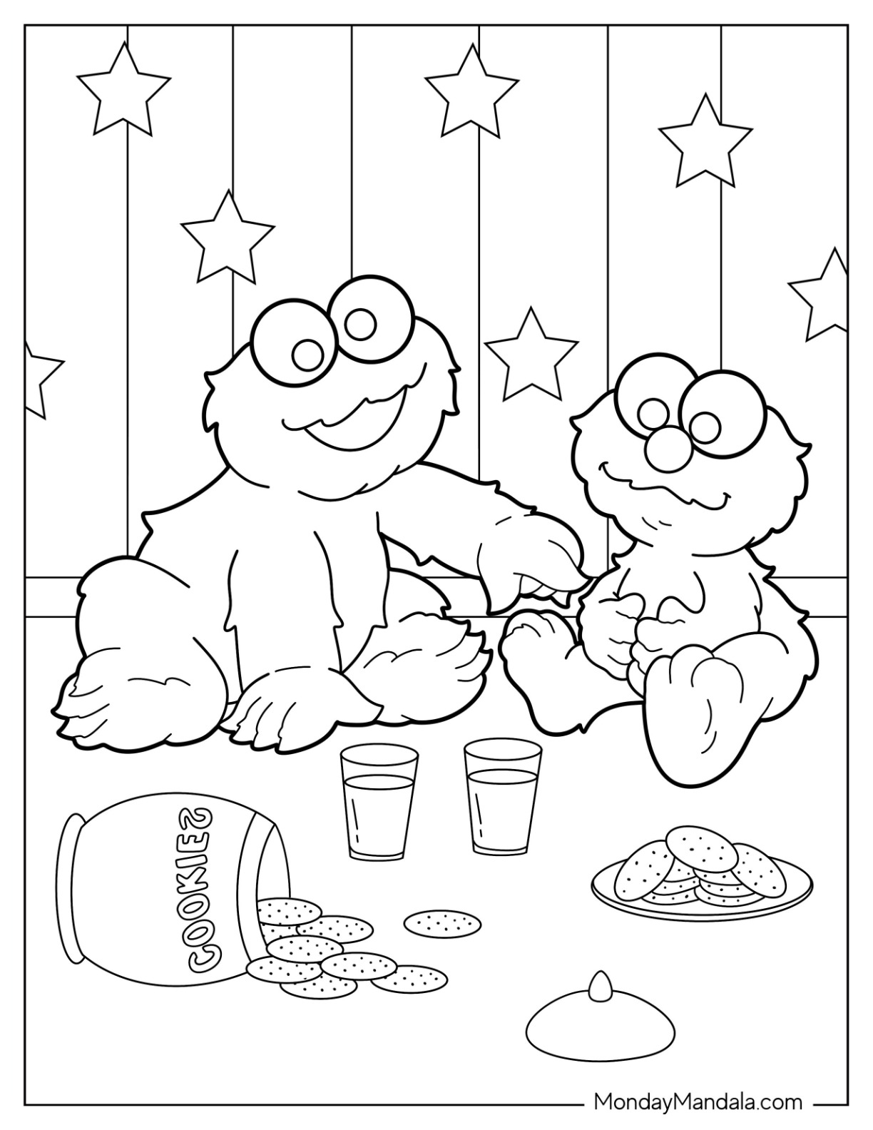 Cookie monster coloring pages free pdf printables