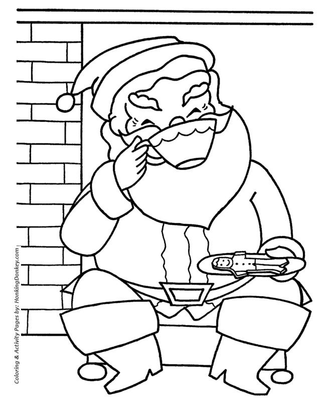 Christmas santa coloring page