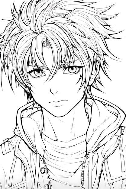 Premium vector anime coloring page