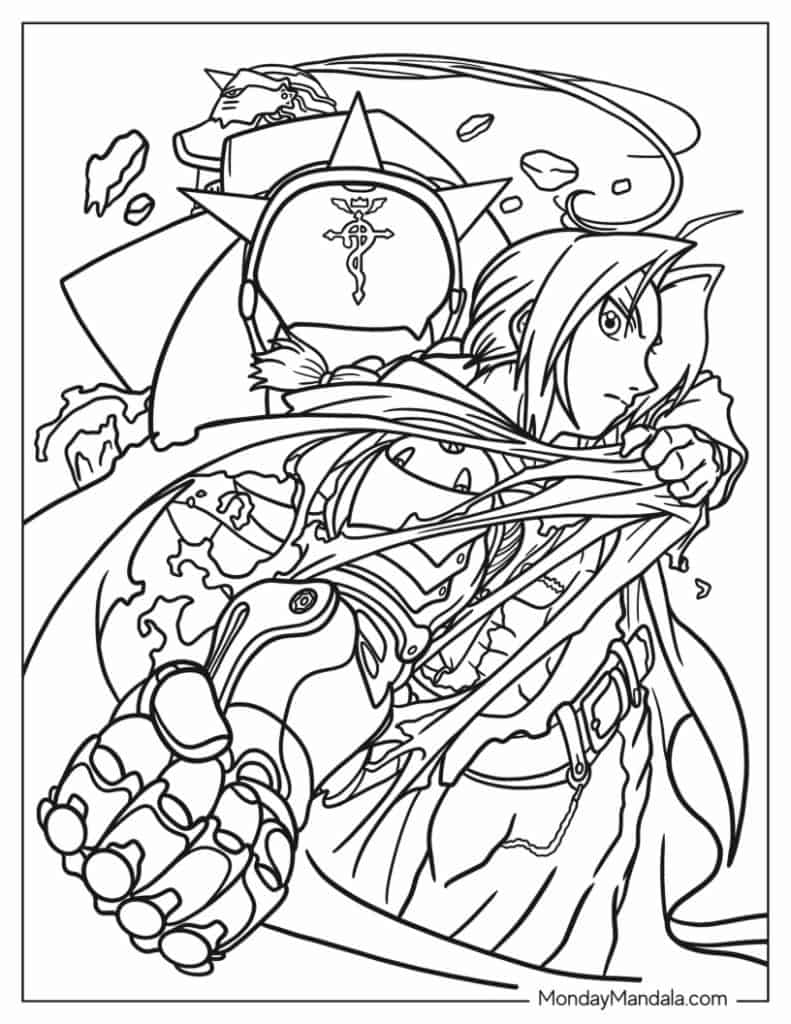 Anime coloring pages free pdf printables