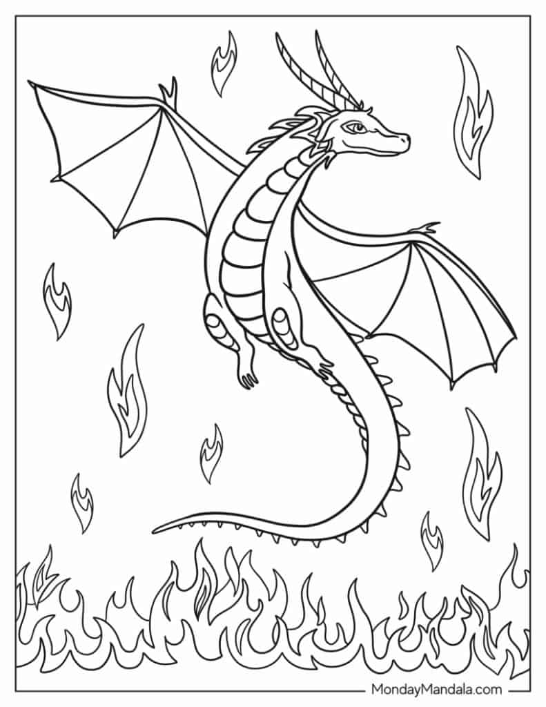 Dragon coloring pages free pdf printables