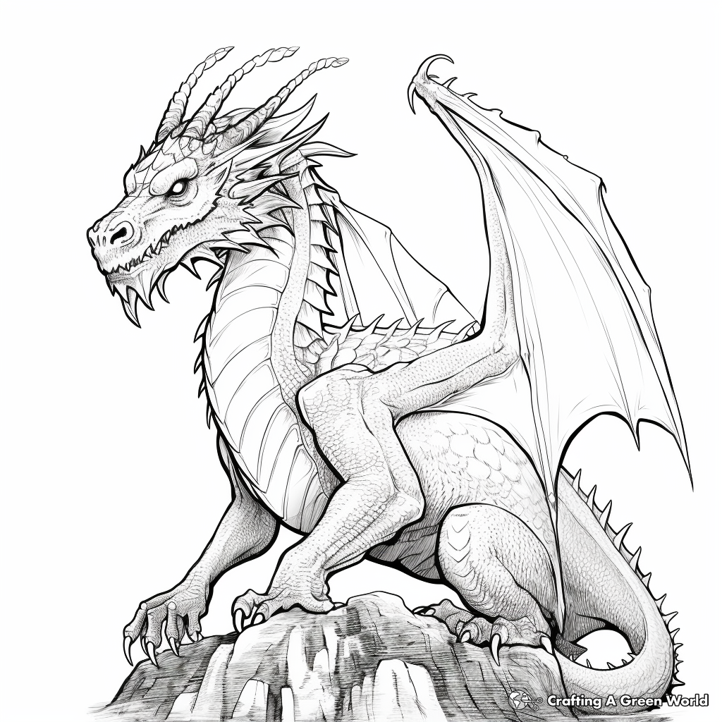 Dragon coloring pages for adults