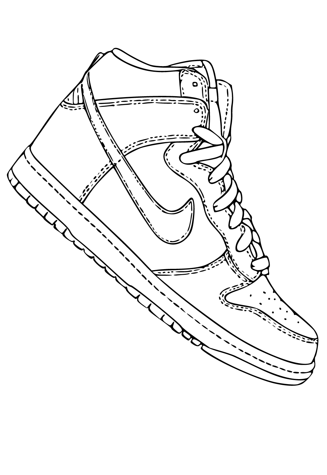 Free printable nike real coloring page for adults and kids