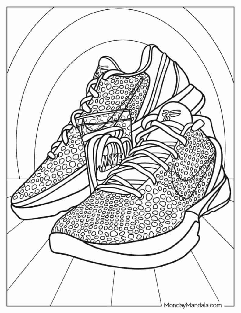 Shoe coloring pages free pdf printables