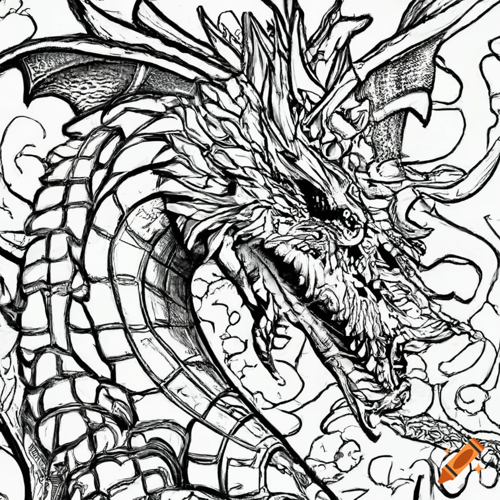 Dragon coloring page on