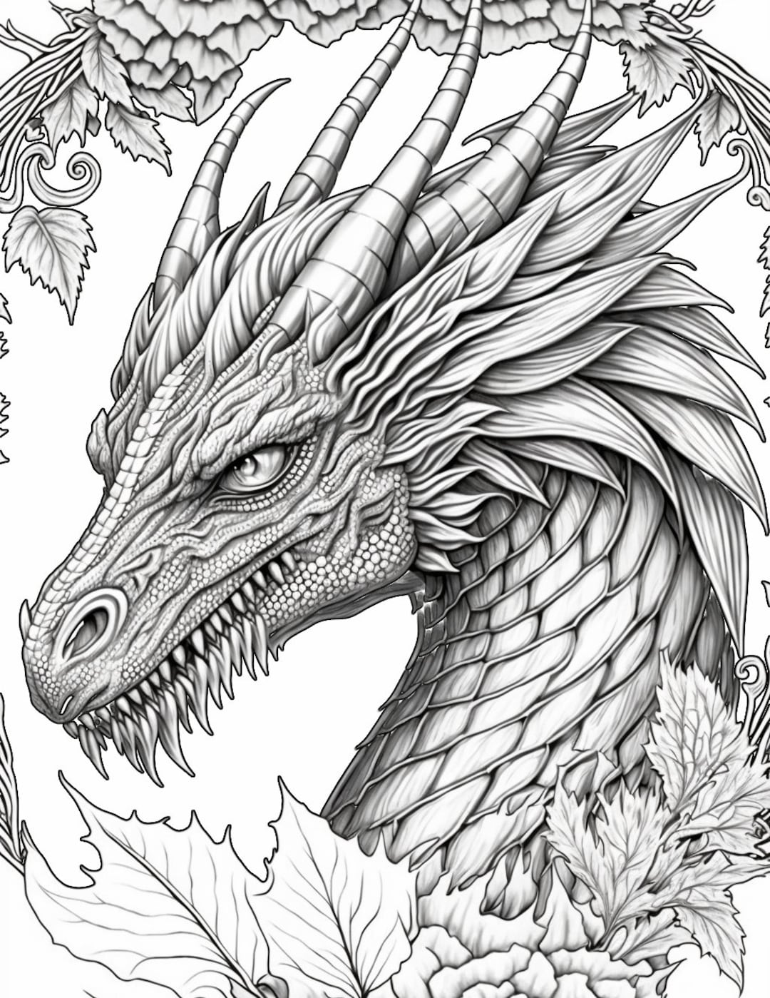 Relaxing coloring pages dragons pages