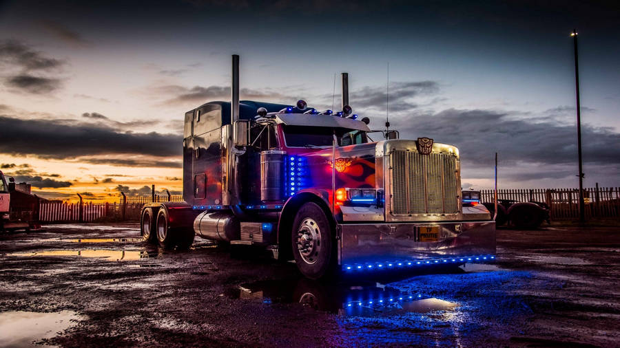 Download blue lights cool truck wallpaper