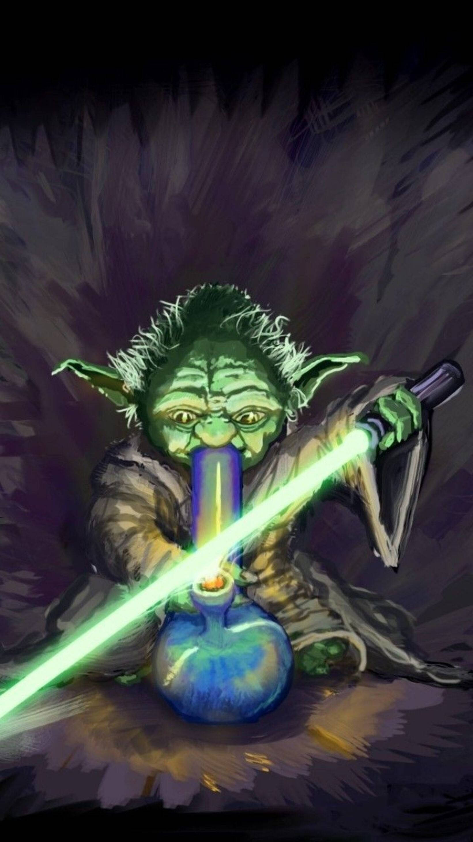 Download cool yoda stoner phone wallpaper