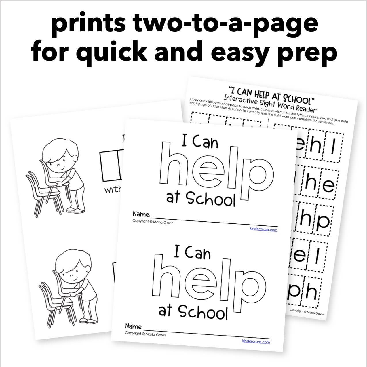 I can help at school interactive sight word reader