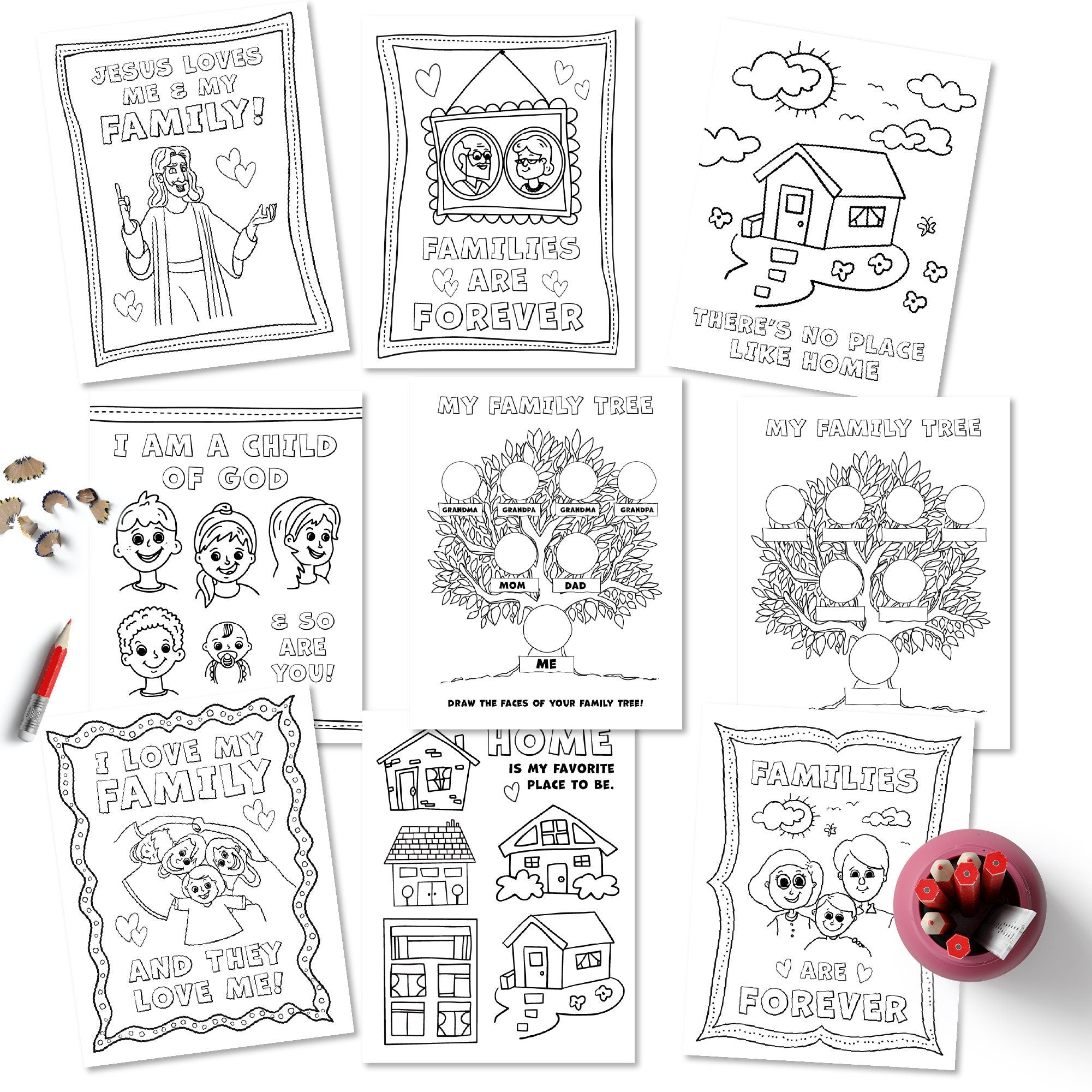 Family history fun activity coloring printable kit for kids â ministering printables